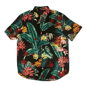 SHEIN Black Tropical Print Men's Shirt